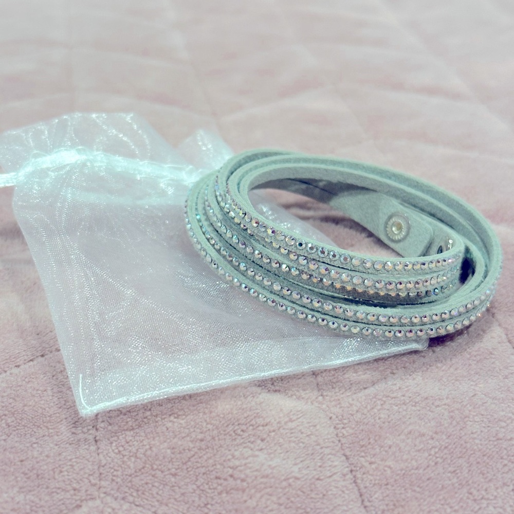 Grey Touchstone Crystal Wrap Star Bracelet